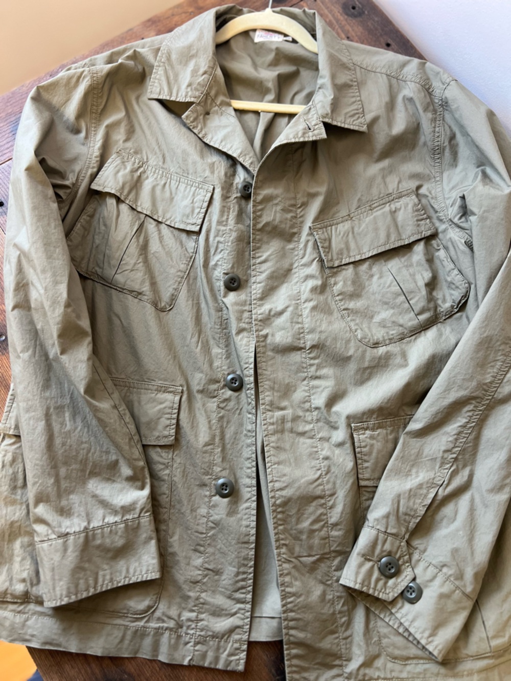 FAHERTY Men's Olive Spring Jump Jacket Size Medium - 100% Cotton